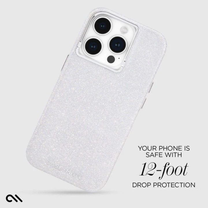Dėklas iPhone 15 Pro Case-Mate Shimmer, sidabrinis