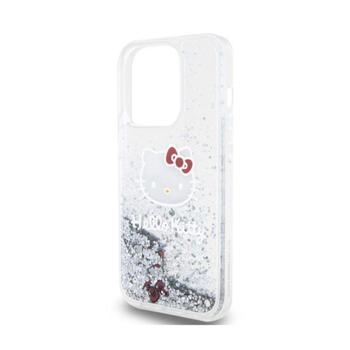 „Hello Kitty“ dėklas „iPhone 15 Pro“, sidabro spalvos
