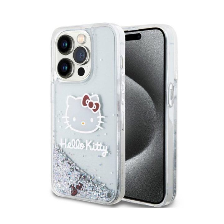 „Hello Kitty“ dėklas „iPhone 15 Pro“, sidabro spalvos