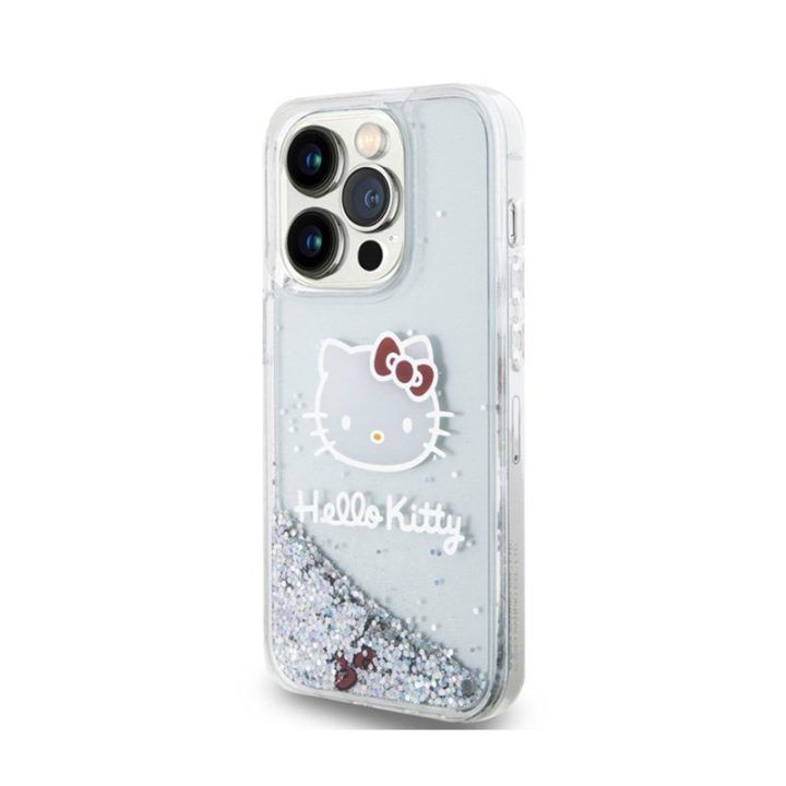 „Hello Kitty“ dėklas „iPhone 15 Pro“, sidabro spalvos