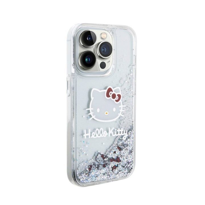 „Hello Kitty“ dėklas „iPhone 15 Pro“, sidabro spalvos