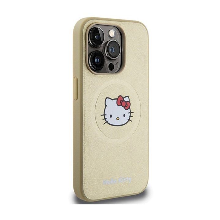 „Hello Kitty“ odinis dėklas su MagSafe iPhone 15 Pro, auksinis