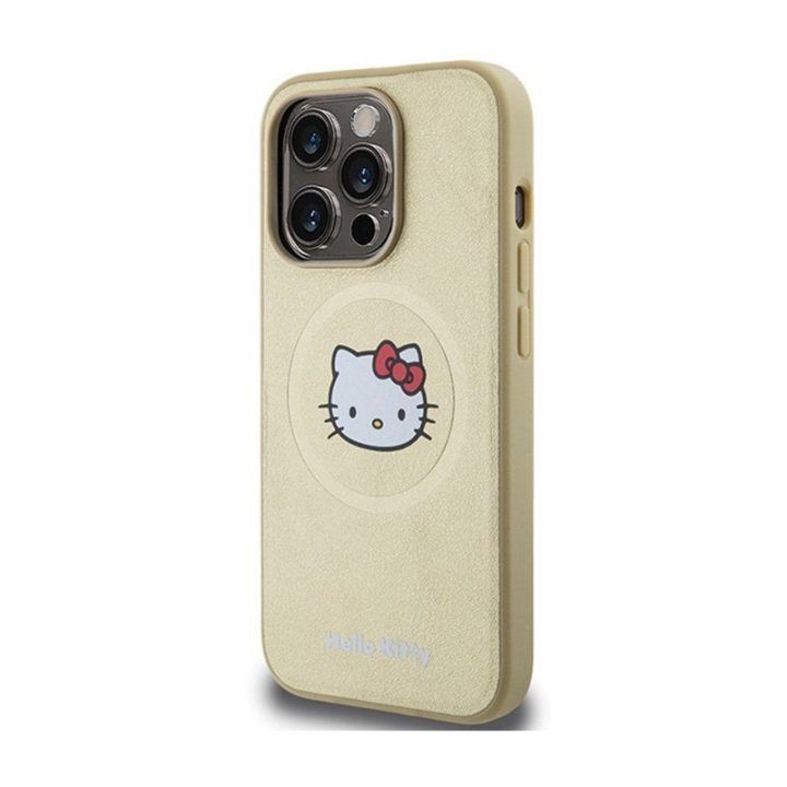 „Hello Kitty“ odinis dėklas su MagSafe iPhone 15 Pro, auksinis