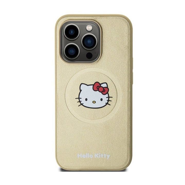 „Hello Kitty“ odinis dėklas su MagSafe iPhone 15 Pro, auksinis