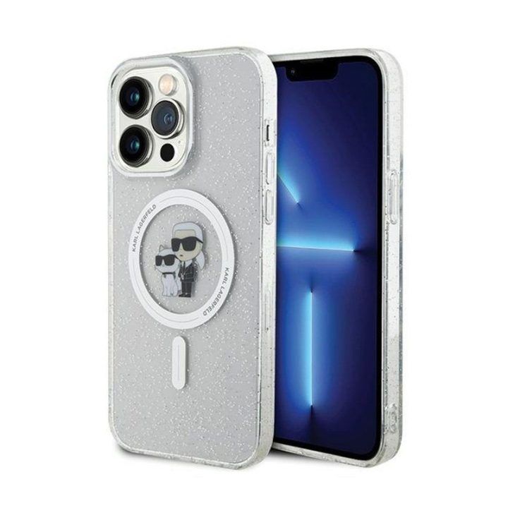 Dėklas Karl Lagerfeld Karl & Choupette Glitter MagSafe iPhone 14 Pro Max