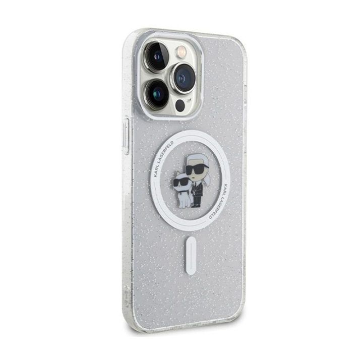 Dėklas Karl Lagerfeld Karl & Choupette Glitter MagSafe iPhone 14 Pro Max
