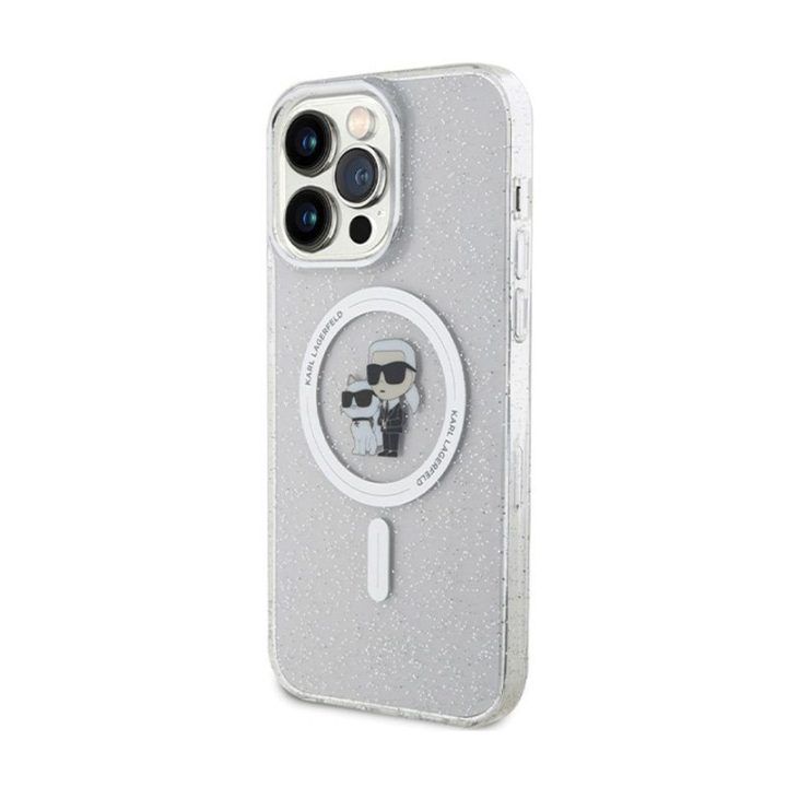 Dėklas Karl Lagerfeld Karl & Choupette Glitter MagSafe iPhone 14 Pro Max