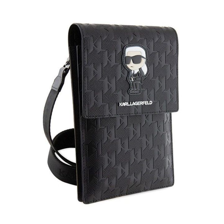 Telefono dirželis Karl Lagerfeld juodas