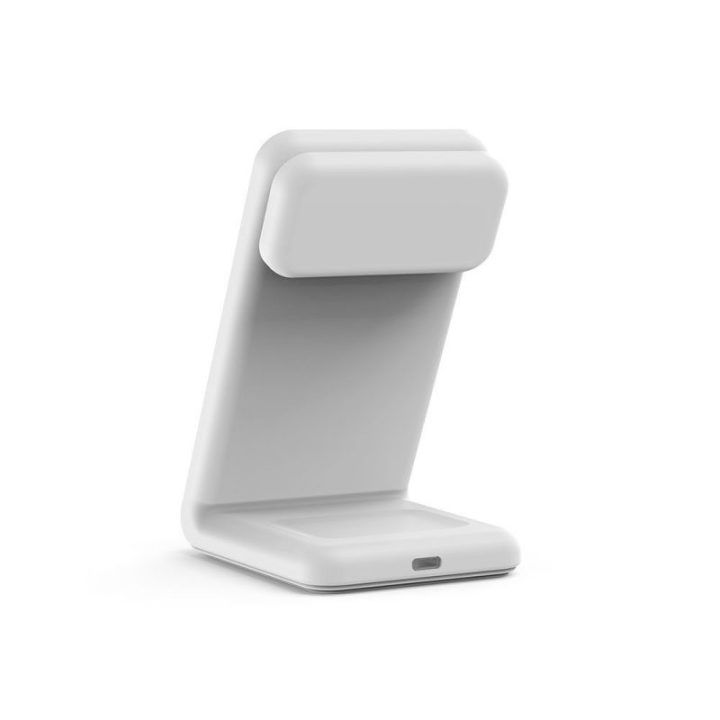 Belaidis 3 viename įkroviklis Crong MagSpot Pivot Stand, baltas
