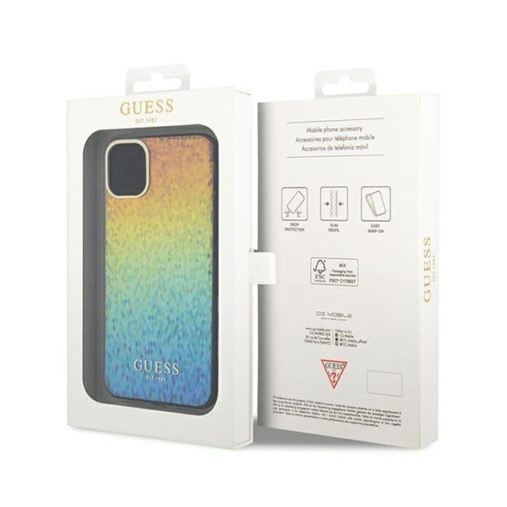 Guess IML veidrodinis dėklas iPhone 11, vaivorykštinis