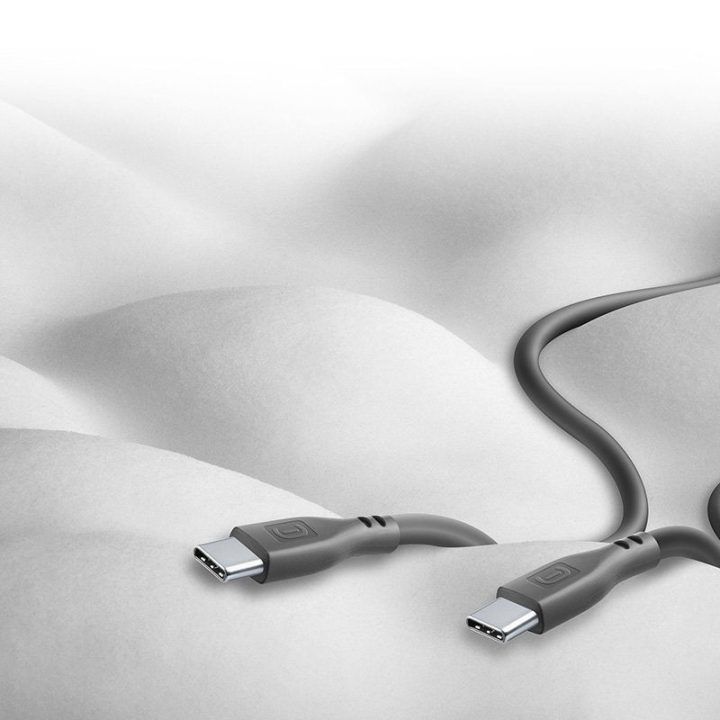 USB-C į USB-C laidas Cellularline Soft Cable, 1,2 m, juodas