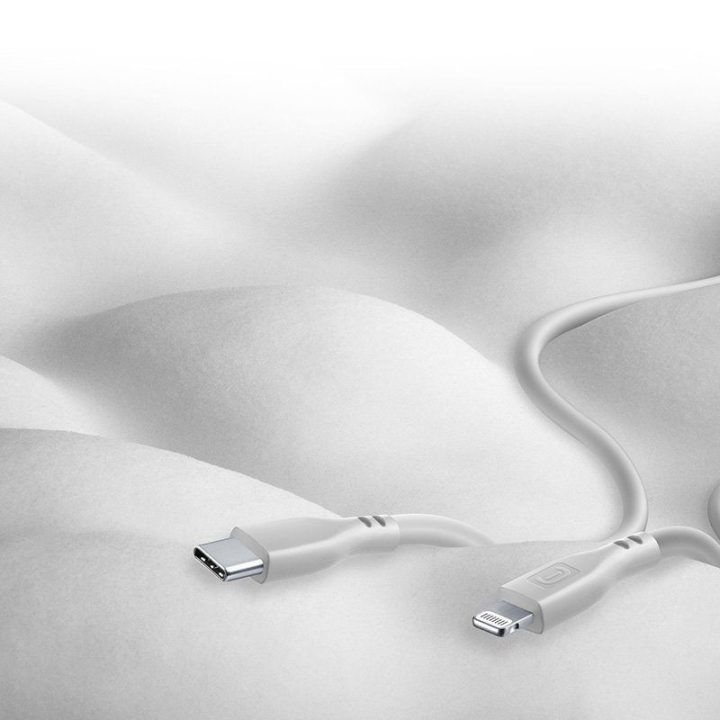 USB-C į Lightning laidas Cellularline Soft Cable, 1,2 m, pilkas