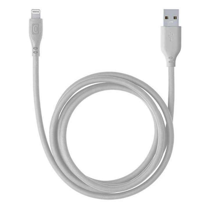 USB-A–Lightning laidas Cellularline Soft Cable 1,2 m, pilkas