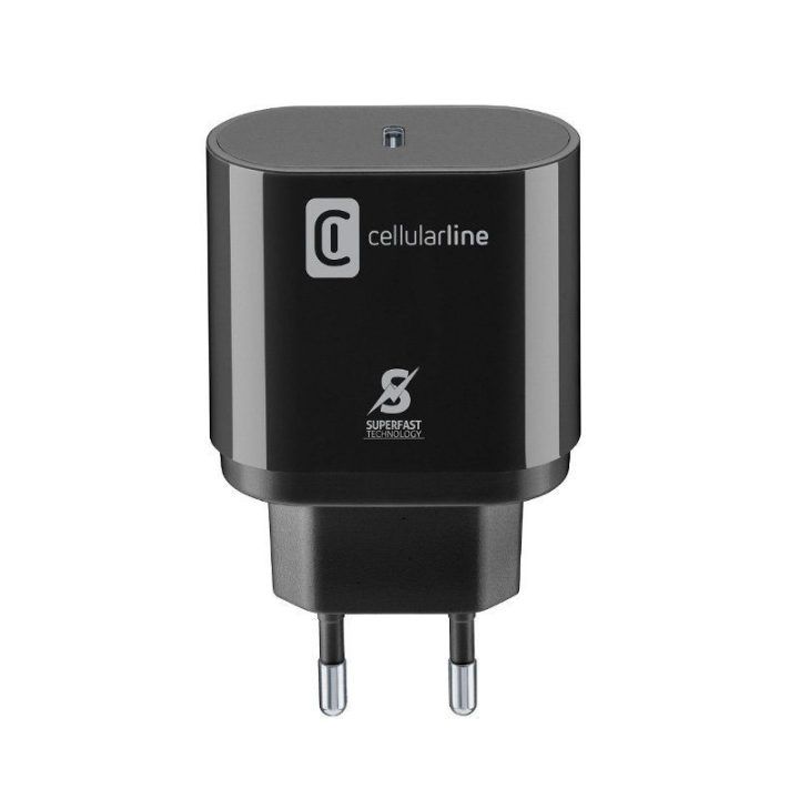 Įkroviklis USB-C 25 W Cellularline juodas