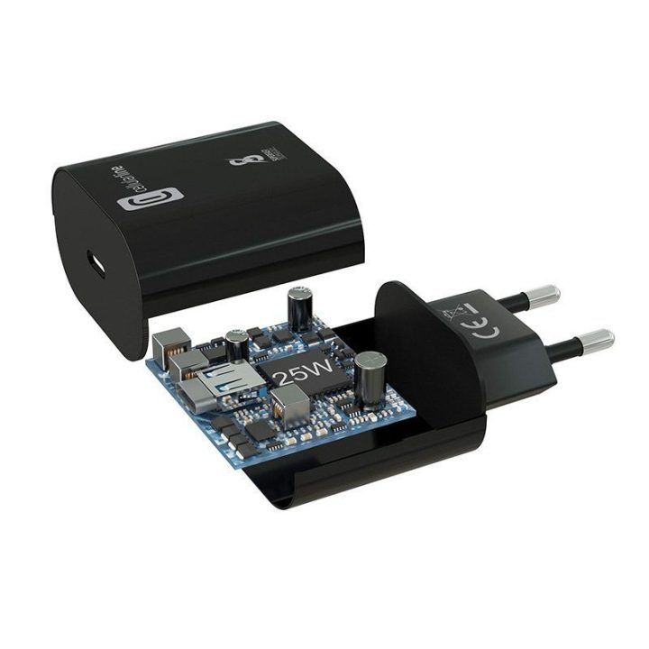 Įkroviklis USB-C 25 W Cellularline juodas