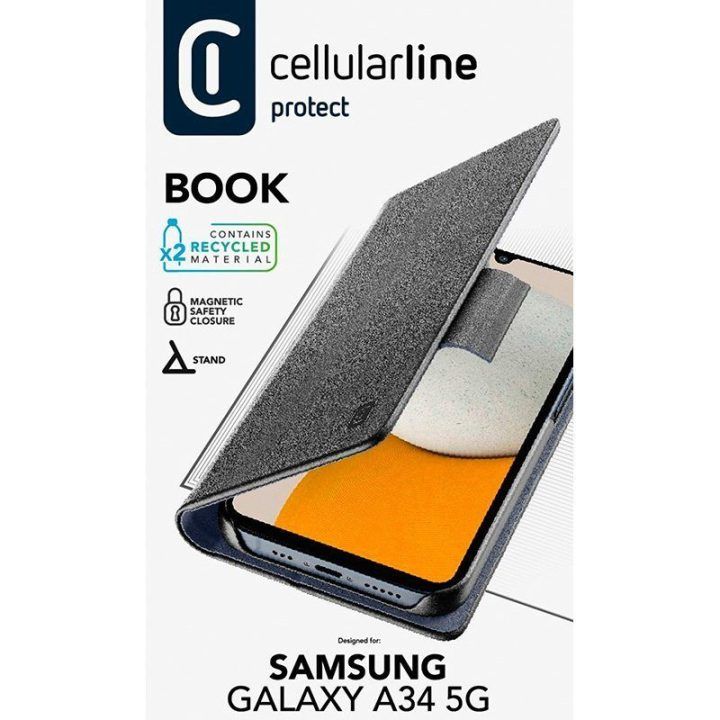 Dėklas Samsung Galaxy A34 5G, juodas Cellularline