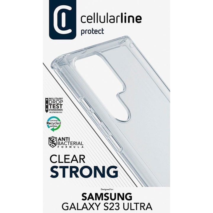 Dėklas Samsung Galaxy S23 Ultra, permatomas, Cellularline Clear Strong