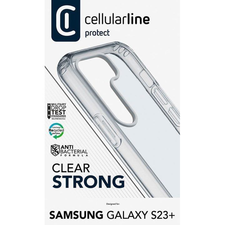 Permatomas dėklas Samsung Galaxy S23+ Cellularline Clear Strong