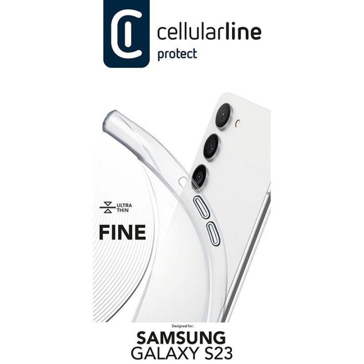 Permatomas dėklas Samsung Galaxy S23 Cellularline Fine