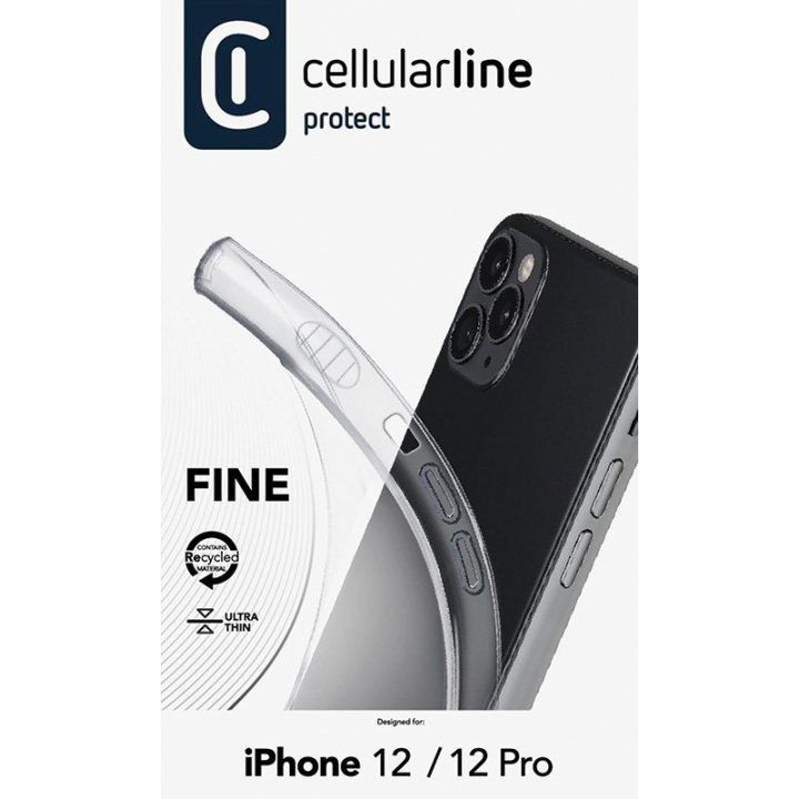 Permatomas dėklas iPhone 12 / 12 Pro Cellularline Fine