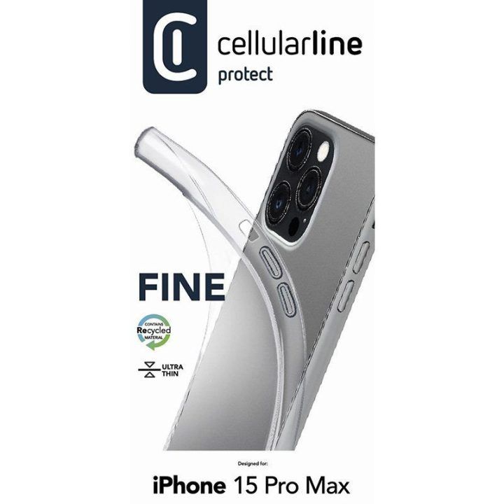 Permatomas dėklas iPhone 15 Pro Max Cellularline Fine
