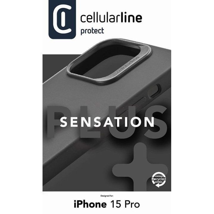 Dėklas iPhone 15 Pro, juodas Cellularline Sensation Plus