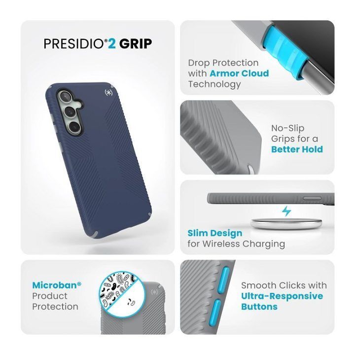Dėklas Speck Presidio2 Grip Samsung Galaxy S23 FE, mėlynas