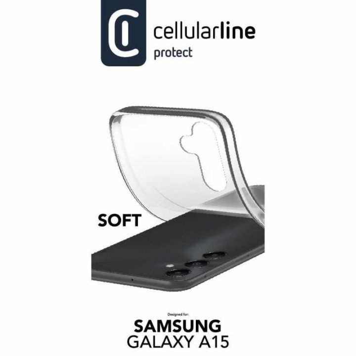 Permatomas dėklas Cellularline Soft Samsung Galaxy A15 4G/5G