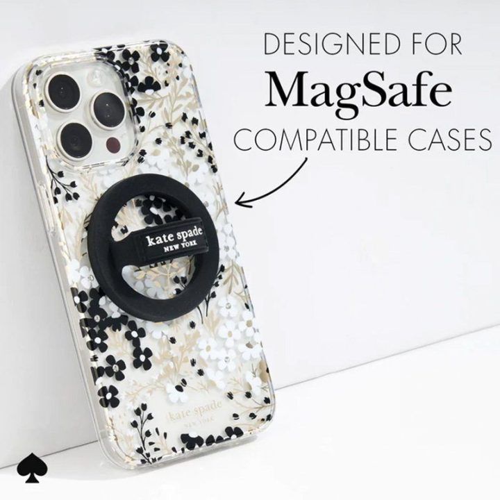 Kate Spade New York magnetinis laikiklis žiedas MagSafe, juodas