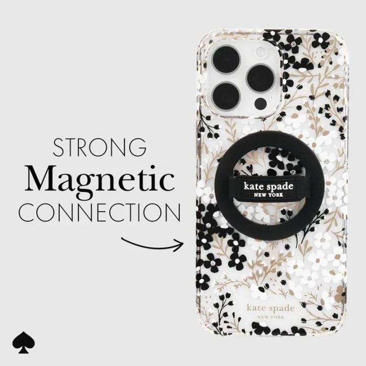 Kate Spade New York magnetinis laikiklis žiedas MagSafe, juodas
