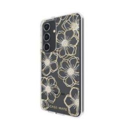 Dėklas Samsung Galaxy S24 Case-Mate Floral Gems, aukso spalvos