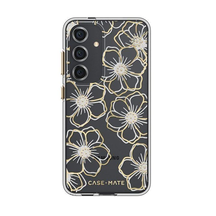 Dėklas Samsung Galaxy S24 Case-Mate Floral Gems, aukso spalvos