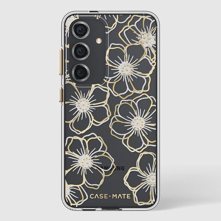 Dėklas Samsung Galaxy S24 Case-Mate Floral Gems, aukso spalvos