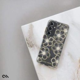 Dėklas Samsung Galaxy S24+ Case-Mate Floral Gems, aukso spalvos
