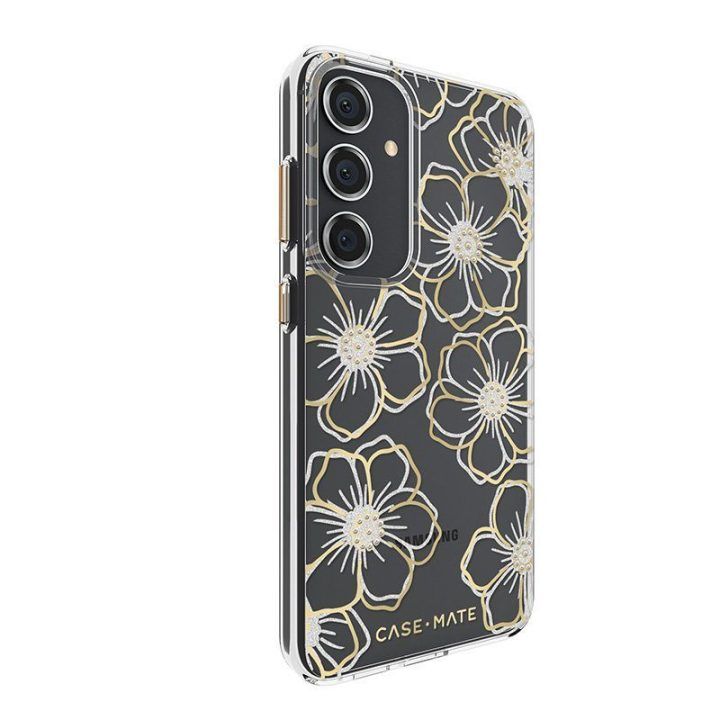 Dėklas Samsung Galaxy S24+ Case-Mate Floral Gems, aukso spalvos