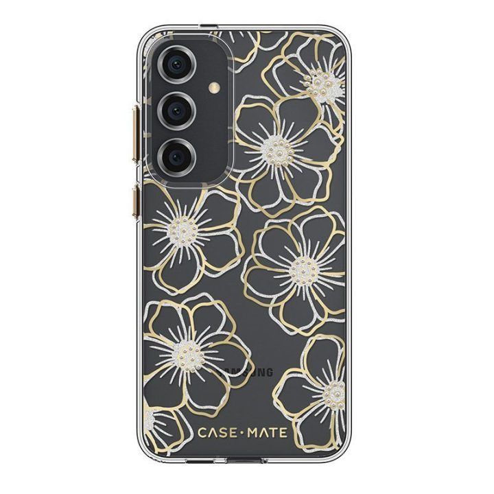 Dėklas Samsung Galaxy S24+ Case-Mate Floral Gems, aukso spalvos
