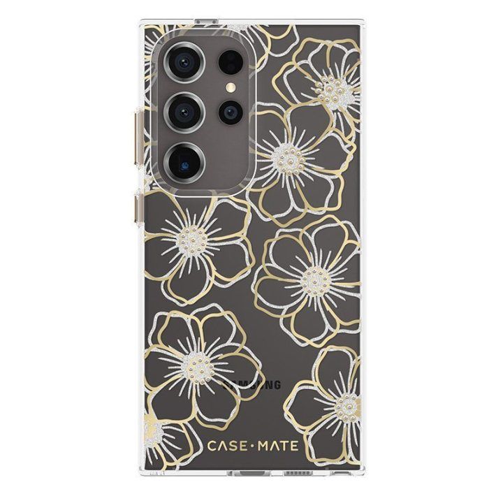 Dėklas Samsung Galaxy S24 Ultra Case-Mate Floral Gems, aukso spalvos