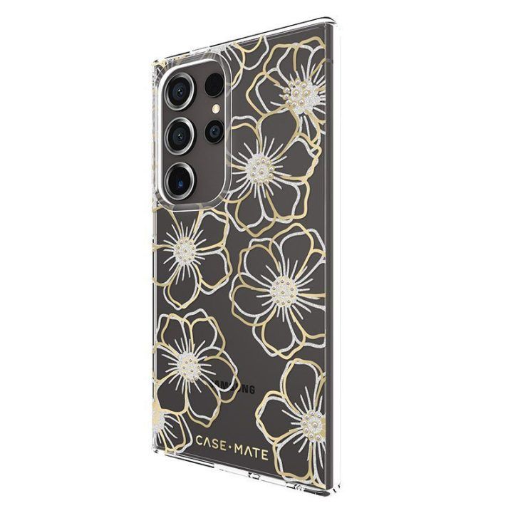 Dėklas Samsung Galaxy S24 Ultra Case-Mate Floral Gems, aukso spalvos