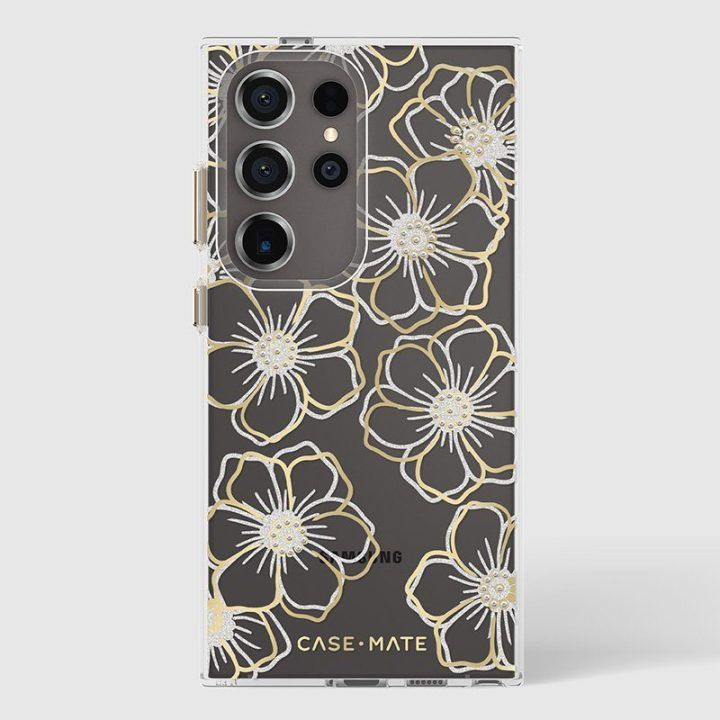Dėklas Samsung Galaxy S24 Ultra Case-Mate Floral Gems, aukso spalvos