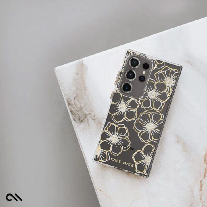 Dėklas Samsung Galaxy S24 Ultra Case-Mate Floral Gems, aukso spalvos