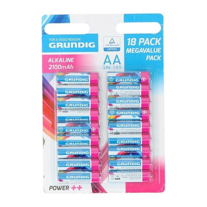 AA / LR6 šarminės baterijos Grundig, 18 vnt.