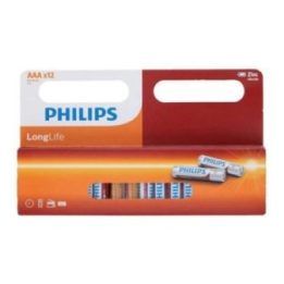 Philips LongLife AAA R03 1,5 V cinko baterijos, 12 vnt.