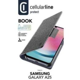 Atverčiamas dėklas Cellularline Book Case Samsung Galaxy A25 5G, juodas