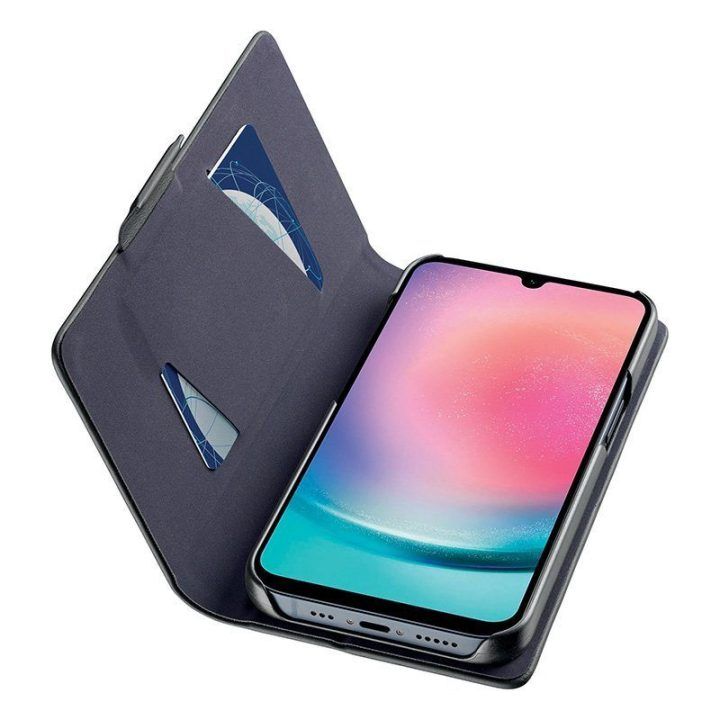 Atverčiamas dėklas Cellularline Book Case Samsung Galaxy A25 5G, juodas