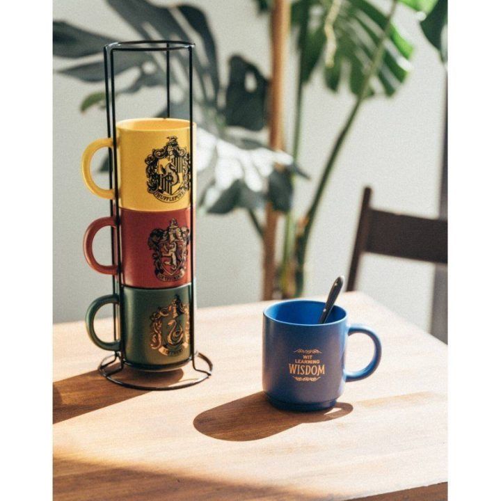 Keraminių puodelių komplektas su laikikliu, 300 ml, Harry Potter