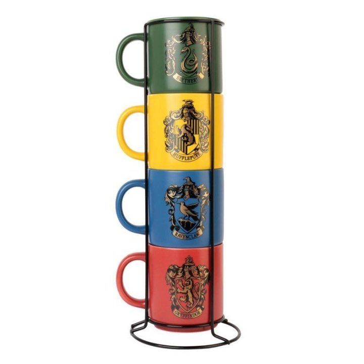 Keraminių puodelių komplektas su laikikliu, 300 ml, Harry Potter