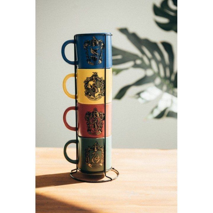 Keraminių puodelių komplektas su laikikliu, 300 ml, Harry Potter