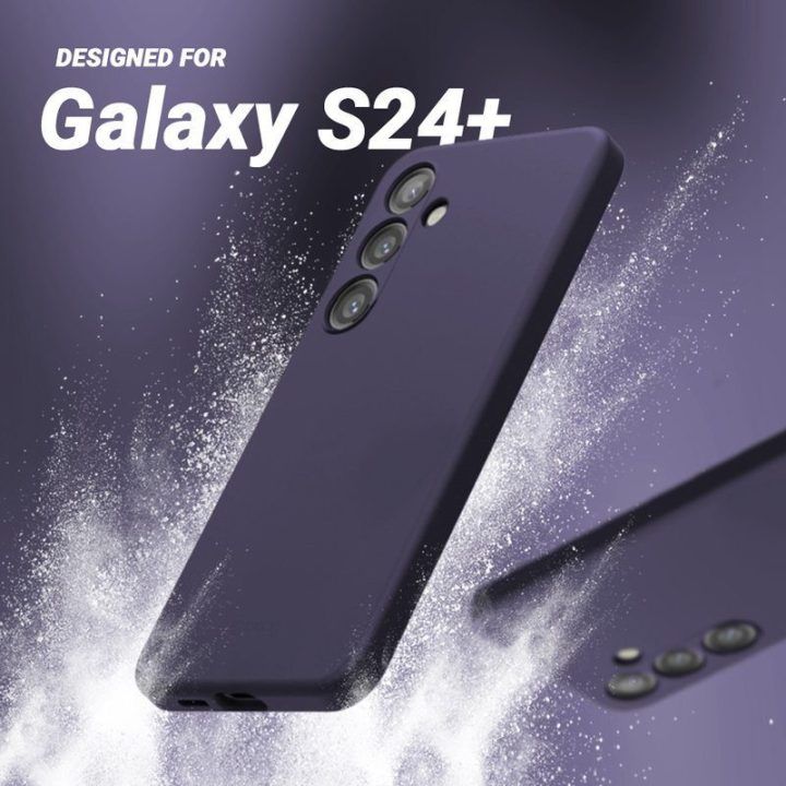 Dėklas Samsung Galaxy S24+ iš skysto silikono, violetinis
