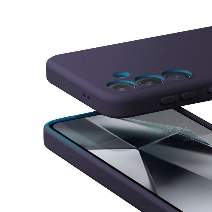 Dėklas Samsung Galaxy S24+ iš skysto silikono, violetinis