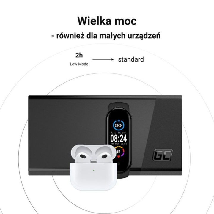 Išorinė baterija Green Cell PowerPlay20s 20000 mAh, juoda